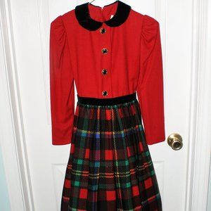 Red and Plaid Joan Calabrese Christmas Dress, Child Size 12